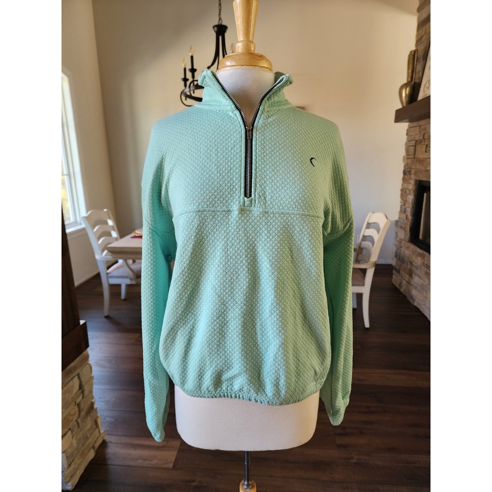 ZYIA Active Spearmint Honesty Quilted 1/4 Zip Pullover Sweatshirt Women's Size M